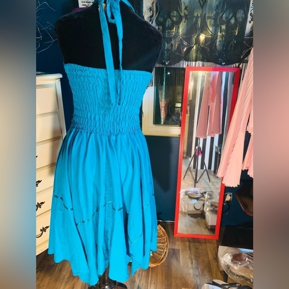 Authentic Mexican Halter Cotton Dress From MX Med/Lg Cruise Resort Vacation - Picture 3 of 5